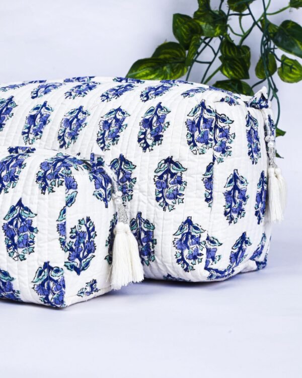 Travel Toiletry Bags for Women  Set of 3 Handmade Quilted Cotton Makeup Pouches