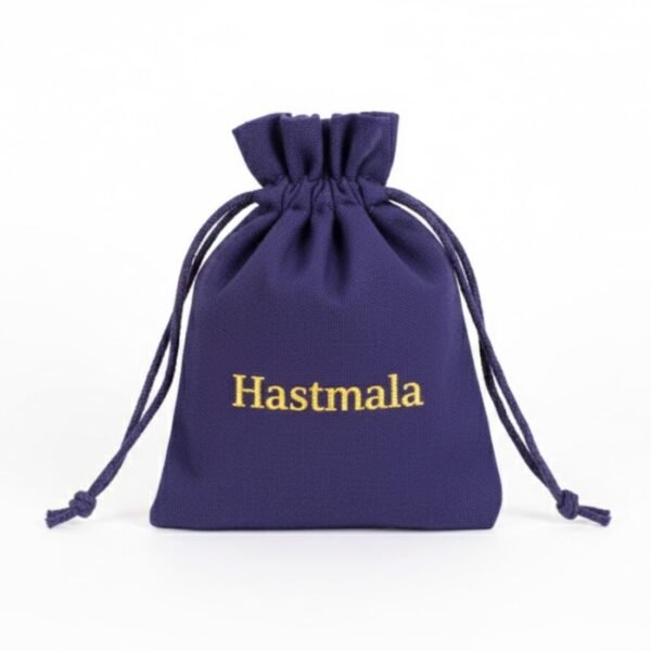 100 Blue Cotton Drawstring Pouches – Custom Logo Packaging by Hastmala